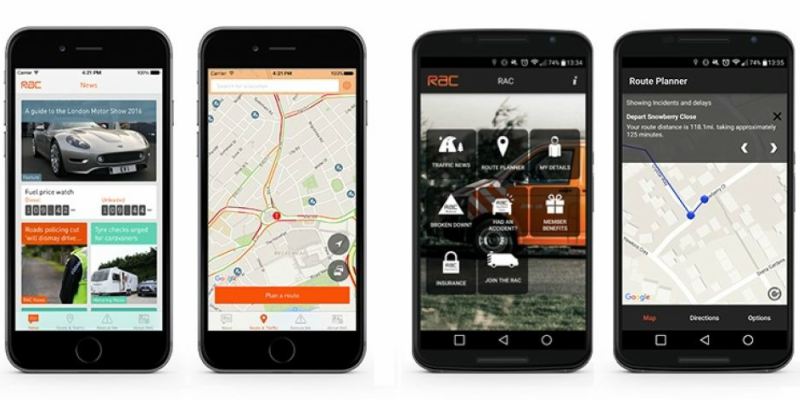 Interface de la app de RACC