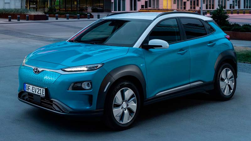 Hyundai Kona eléctrico, tres cuartos delantero