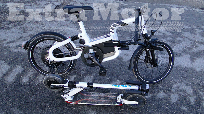 Patinete eléctrico vs. bici eléctrica, plegados