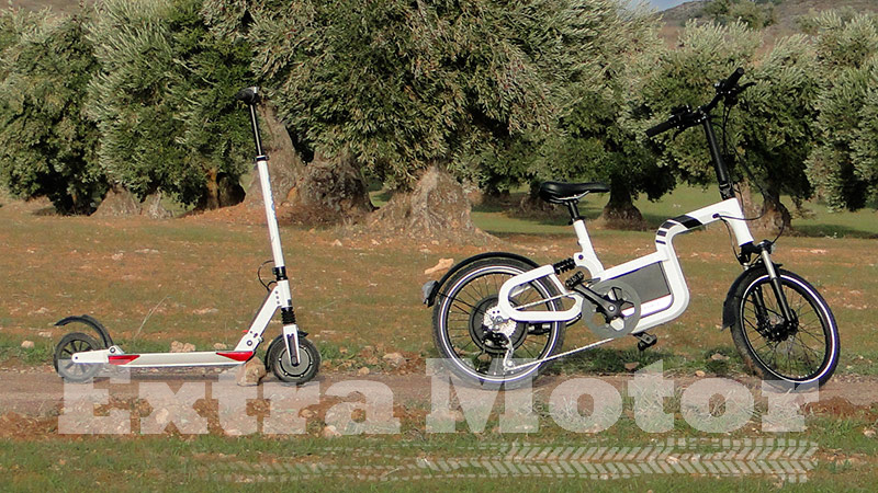 Patinete eléctrico vs. bici eléctrica, lateral