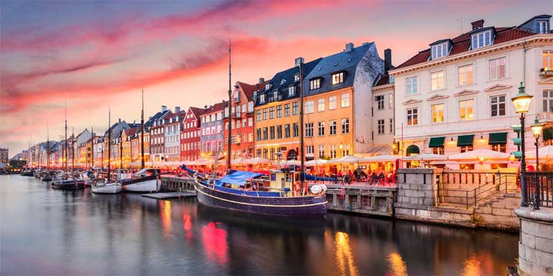 Copenhague alumbrado de noche
