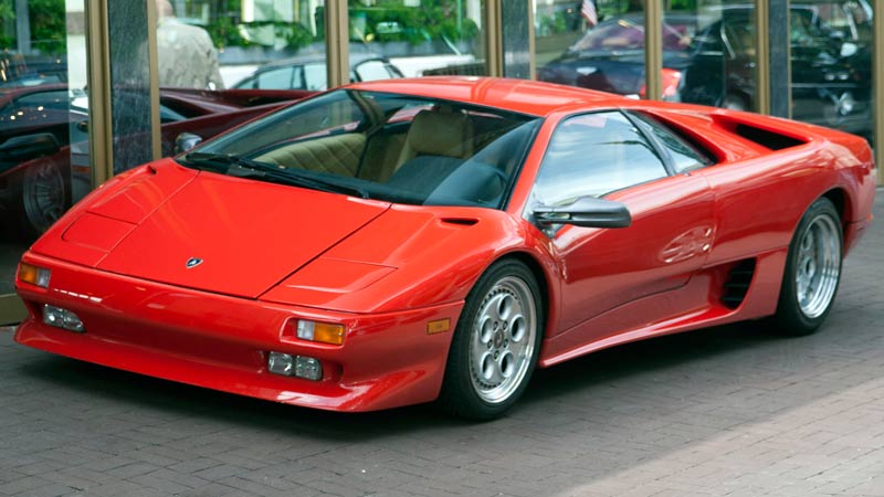 Modelo Lamborghini Diablo en color rojo