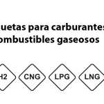 Etiquetas para carburantes, símbolos combustibles alternativos