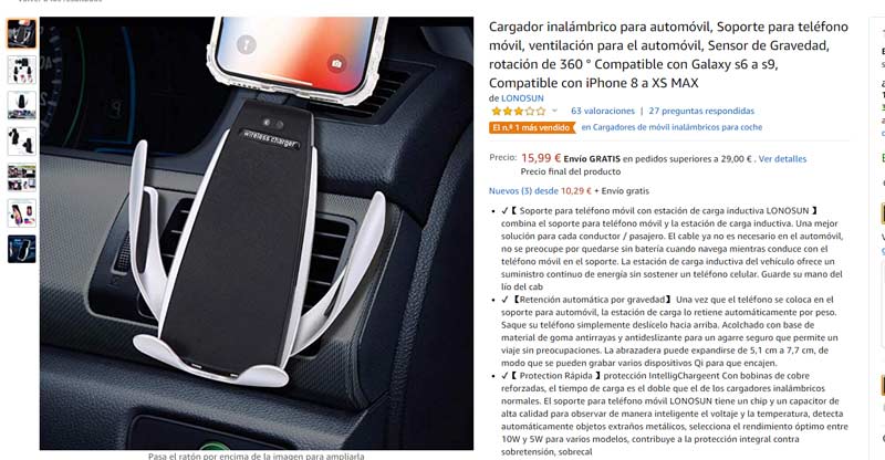 cargador inalámbrico